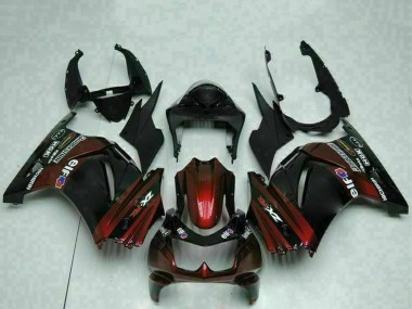 Affordable 2008-2012 Kawasaki EX250 Motorcycle Fairings - Glossy Black Maroon Red Australia