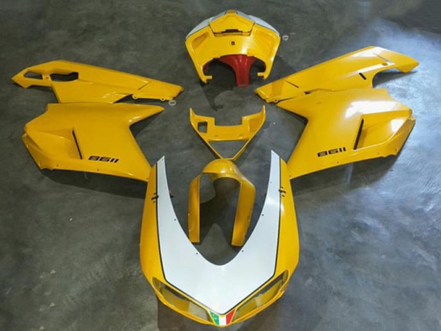 2008-2012 Kawasaki EX250 Motorcycle Fairings - White Yellow Australia