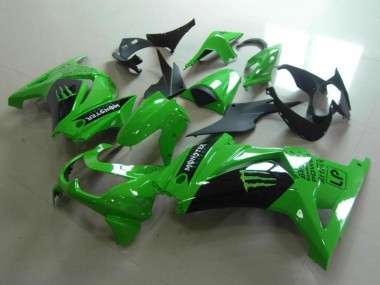 Affordable 2008-2012 Kawasaki ZX250R Motorcycle Fairings - Green Glossy Black Monster Australia