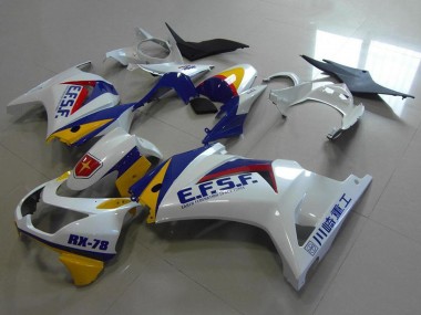 Affordable 2008-2012 Kawasaki ZX250R Motorcycle Fairings - White Yellow Blue Red EFSF RX-78 Australia