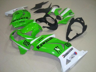 Affordable 2008-2012 Kawasaki ZX250R Motorcycle Fairings - White Green Black Monster 88 Australia