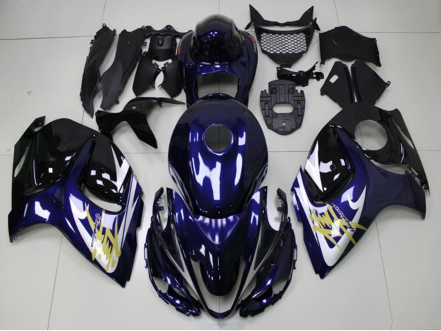 2008-2020 Suzuki GSXR 1300 Hayabusa Motorcycle Fairings - Dark Blue White Gold Australia