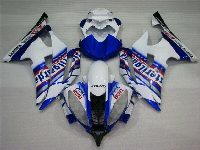 2008-2016 Yamaha YZF R6 Motorcycle Fairings - White Blue Red Sterilgarda Volvo Fimer Yamalube Australia