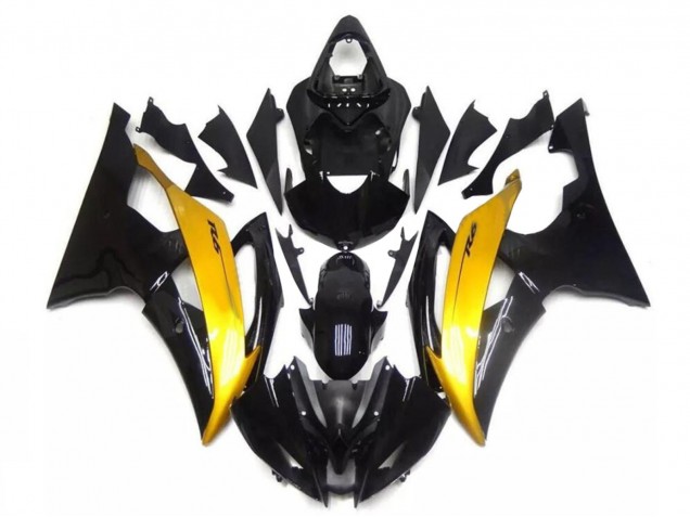 2008-2016 Yamaha YZF R6 Motorcycle Fairing - Gold Glossy Black Australia