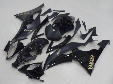 Affordable 2008-2016 Yamaha YZF R6 Motorcycle Fairings - Glossy Black Matte Black Gold Decals Australia