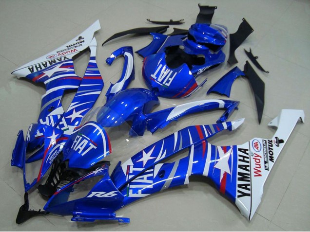 2008-2016 Yamaha YZF R6 Motorcycle Fairings - White Blue Fiat Motul Michelin Australia
