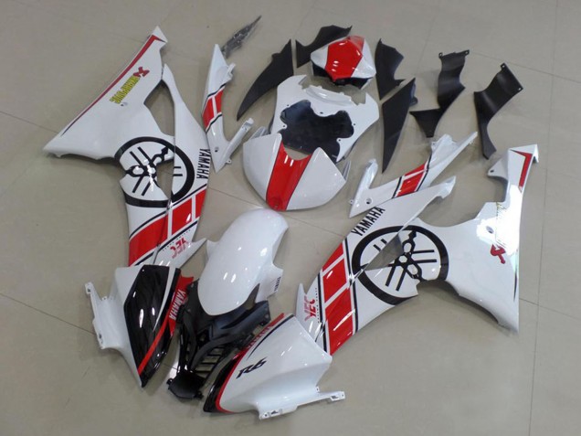 2008-2016 Yamaha YZF R6 Motorcycle Fairings Kit - White Red Glossy Black Australia