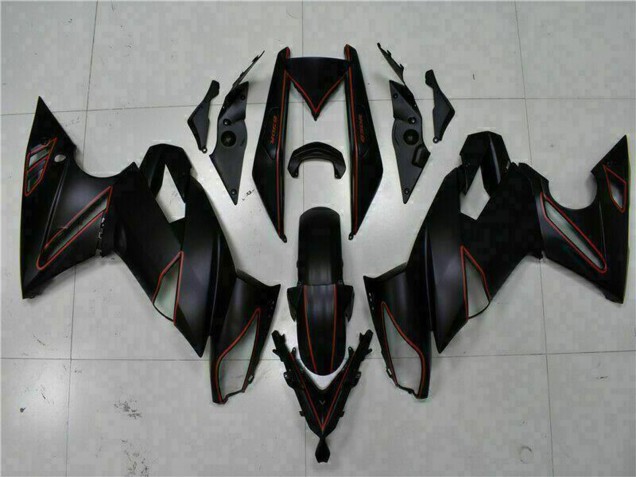 2009-2011 Kawasaki EX650 Motorcycle Fairings - Matte Black Red Stripe Australia