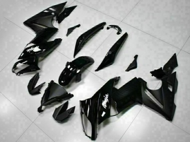Affordable 2009-2011 Kawasaki EX650 Motorcycle Fairings - Glossy Black White Decal Australia