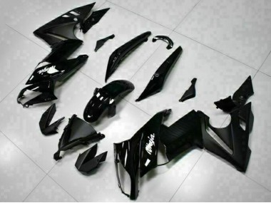 Affordable 2009-2011 Kawasaki EX650 Motorcycle Fairings - Glossy Black White Decal Australia