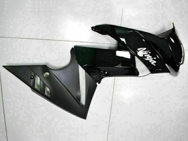 2009-2011 Kawasaki EX650 Motorcycle Fairings - Glossy Black White Decal Australia