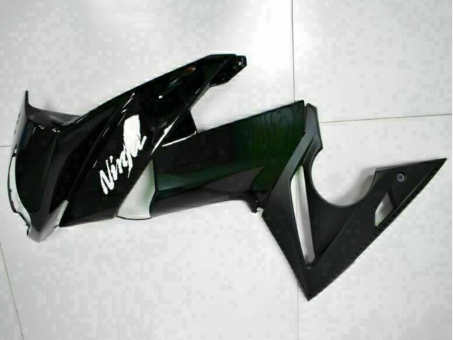 2009-2011 Kawasaki EX650 Motorcycle Fairings - Glossy Black White Decal Australia