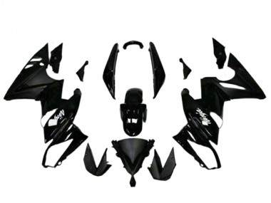 Affordable 2009-2011 Kawasaki EX650 Motorcycle Fairings - Glossy Black White Decal Australia