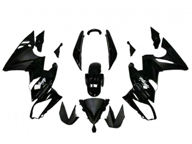 2009-2011 Kawasaki EX650 Motorcycle Fairings - Glossy Black White Decal Australia