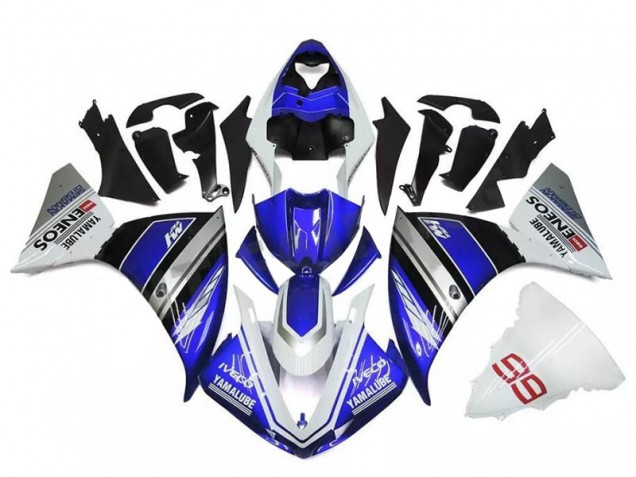 2009-2011 Yamaha YZF R1 Motorcycle Fairings - White Blue Black Yamalube ENEOS M1 Australia