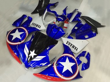 Affordable 2009-2011 Yamaha YZF R1 Motorcycle Fairings - Blue White Red Black Star Captain America Australia