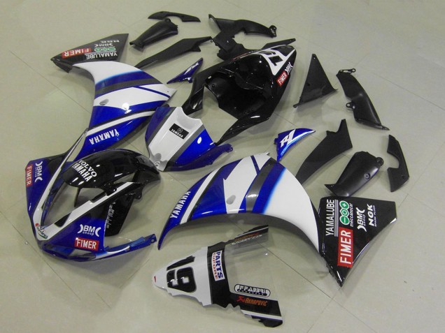 2009-2011 Yamaha YZF R1 Motorcycle Fairings - White Blue Black Fimer Yamalube Australia