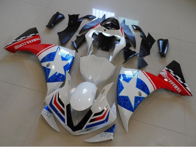 2009-2011 Yamaha YZF R1 Motorcycle Fairings - White Blue Red Black Ducati Star Style Australia