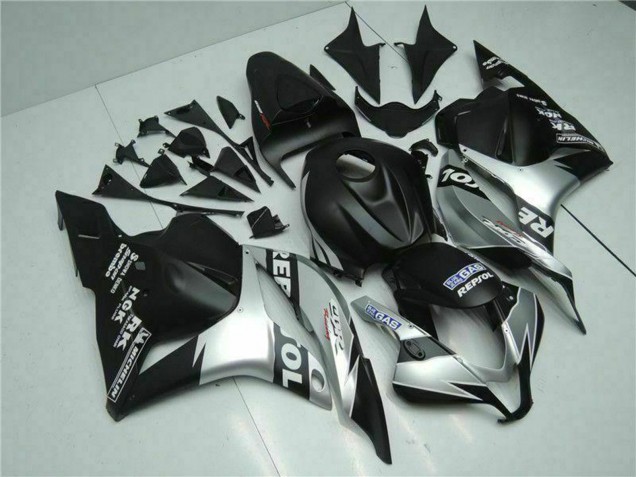 2009-2012 Honda CBR600RR Motorcycle Fairings - Silver Matte Black Repsol Australia