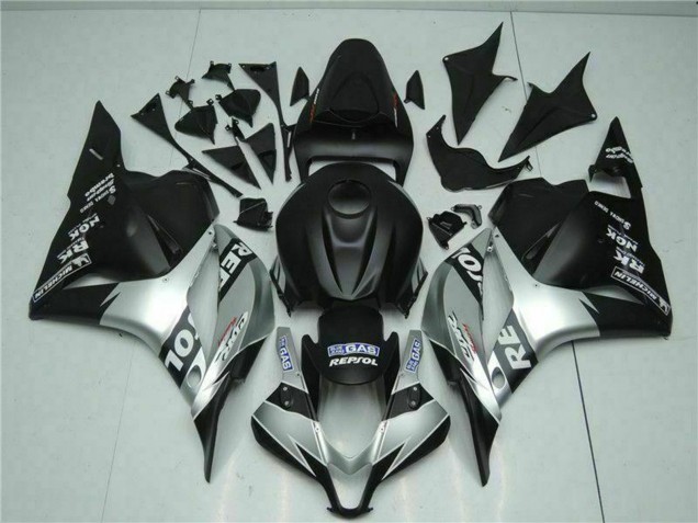 2009-2012 Honda CBR600RR Motorcycle Fairings - Silver Matte Black Repsol Australia