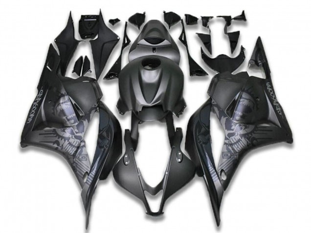 2009-2012 Honda CBR600RR Motorcycle Fairings - Black Grey Skull Australia