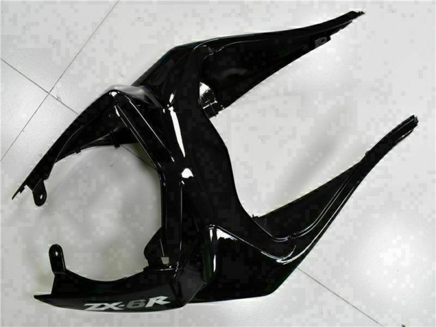 2009-2012 Kawasaki ZX6R Motorcycle Fairings - Glossy Black White Ninja Australia