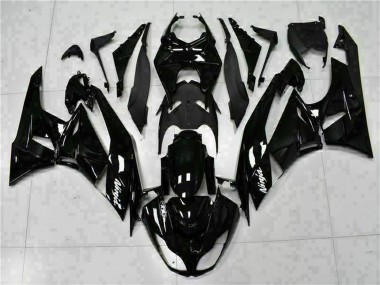 Affordable 2009-2012 Kawasaki ZX6R Motorcycle Fairings - Glossy Black White Ninja Australia