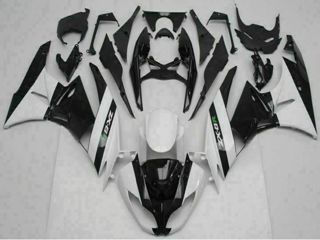 2009-2012 Kawasaki ZX6R Motorcycle Fairings - Glossy Black White Australia