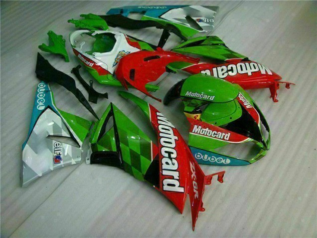 2009-2012 Kawasaki ZX6R Motorcycle Fairings - Green White Red Black Blue Motocard Australia