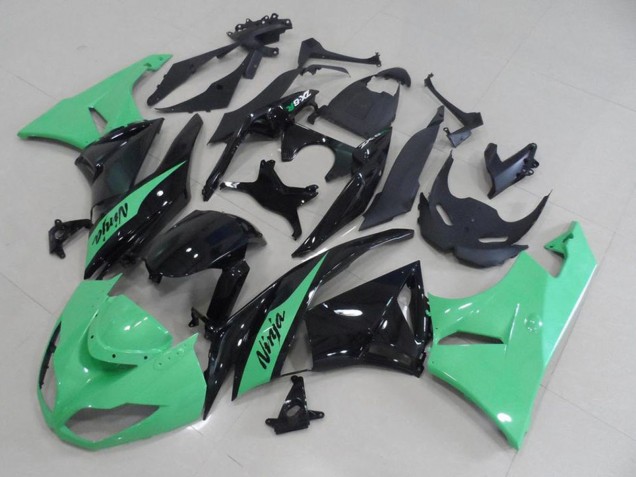 2009-2012 Kawasaki ZX6R Motorcycle Fairings - Light Green Glossy Black Australia