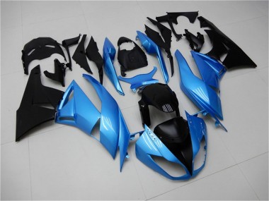 Affordable 2009-2012 Kawasaki ZX6R Motorcycle Fairings - Light Blue Glossy Black Australia