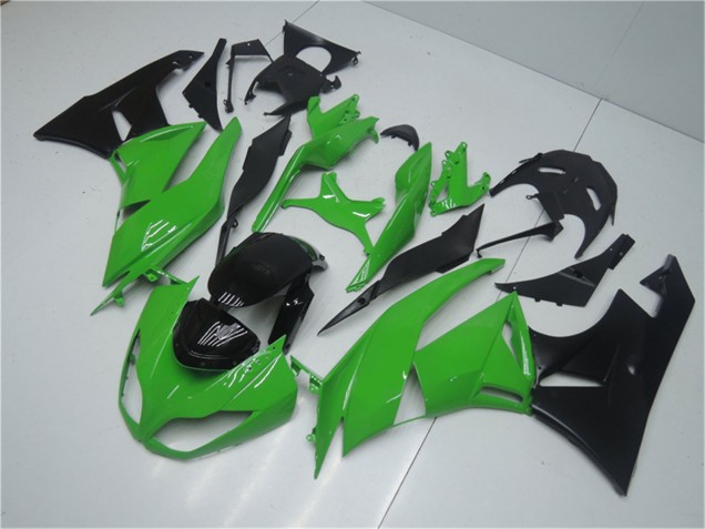 2009-2012 Kawasaki ZX6R Motorcycle Fairing Kits - Green Glossy Black Australia