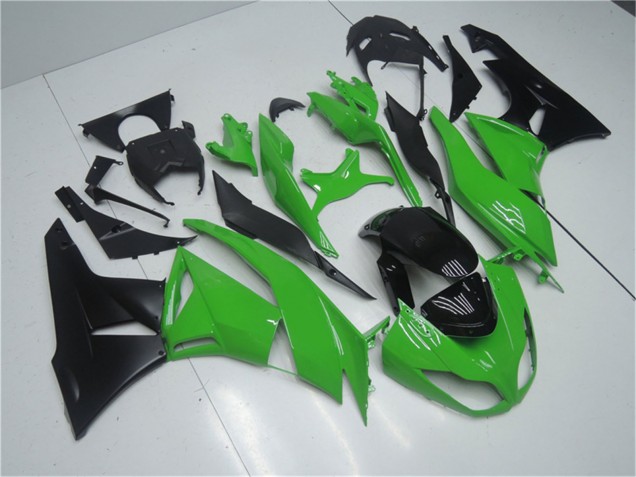 2009-2012 Kawasaki ZX6R Motorcycle Fairing Kits - Green Glossy Black Australia