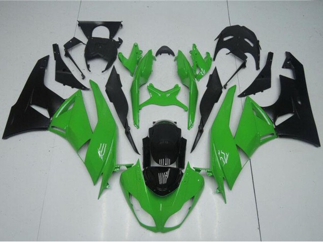 2009-2012 Kawasaki ZX6R Motorcycle Fairing Kits - Green Glossy Black Australia