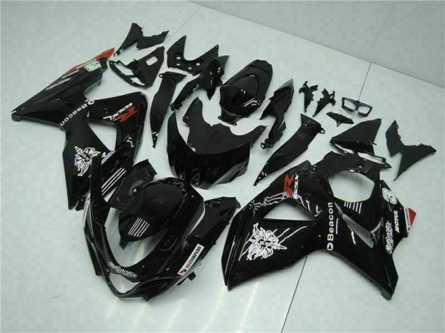 2009-2016 Suzuki GSXR 1000 Motorcycle Fairings - Glossy Black Red Beacon Motul Australia