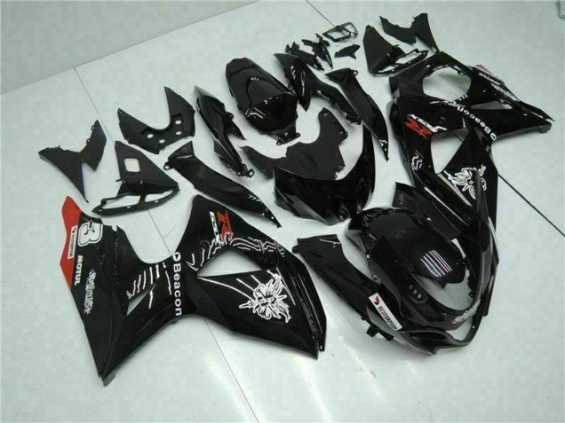 2009-2016 Suzuki GSXR 1000 Motorcycle Fairings - Glossy Black Red Beacon Motul Australia