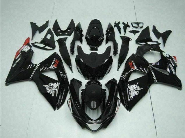 2009-2016 Suzuki GSXR 1000 Motorcycle Fairings - Glossy Black Red Beacon Motul Australia