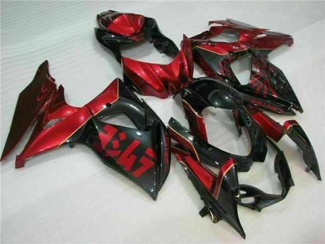 2009-2016 Suzuki GSXR 1000 Motorcycle Fairings - Red Glossy Black Australia