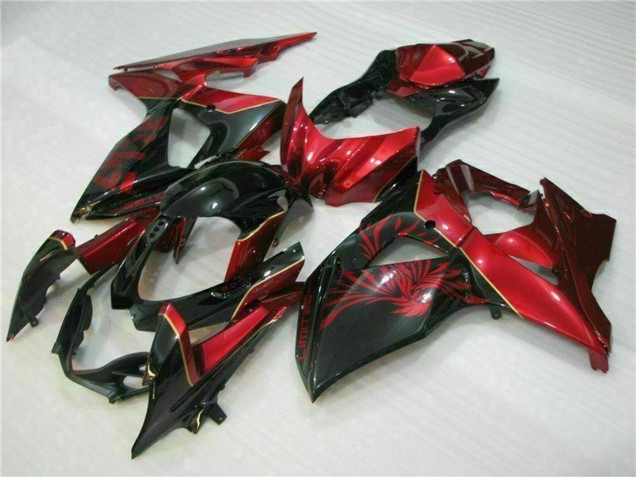 2009-2016 Suzuki GSXR 1000 Motorcycle Fairings - Red Glossy Black Australia