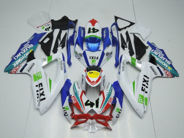 2009-2016 Suzuki GSXR 1000 Motorcycle Fairings - White Blue Red Yellow Green Fixi 41 Australia
