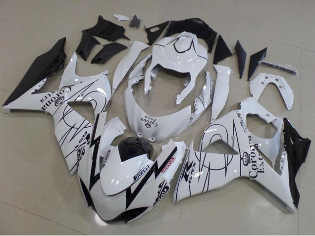 2009-2016 Suzuki GSXR 1000 Motorcycle Fairings - White Black Corona Racing Australia