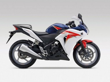 Affordable 2011-2015 Honda CBR250RR Motorcycle Fairings - White Red Dark Blue Stripe Australia