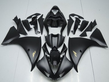 Affordable 2012-2014 Yamaha YZF R1 Motorcycle Fairings - Glossy Black Matte Black Gold Decals Australia