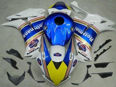 Affordable 2012-2016 Honda CBR1000RR Motorcycle Fairings - White Blue Yellow Rothmans Australia
