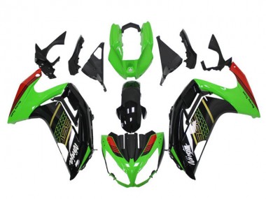 Affordable 2012-2016 Kawasaki EX650 Motorcycle Fairings - Green Glossy Black Red Honeycomb Australia