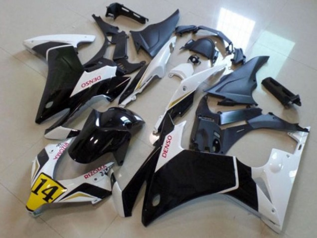 2013-2015 Honda CBR500R Motorcycle Fairings - White Yellow Glossy Black DENSO Australia