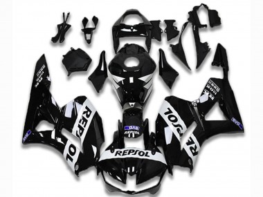 Affordable 2013-2023 Honda CBR600RR Motorcycle Fairings - Glossy Black White Repsol Australia