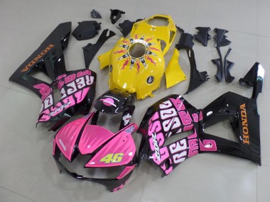 Affordable 2013-2023 Honda CBR600RR Motorcycle Fairings - Yellow Pink Glossy Black Rossi 46 Australia