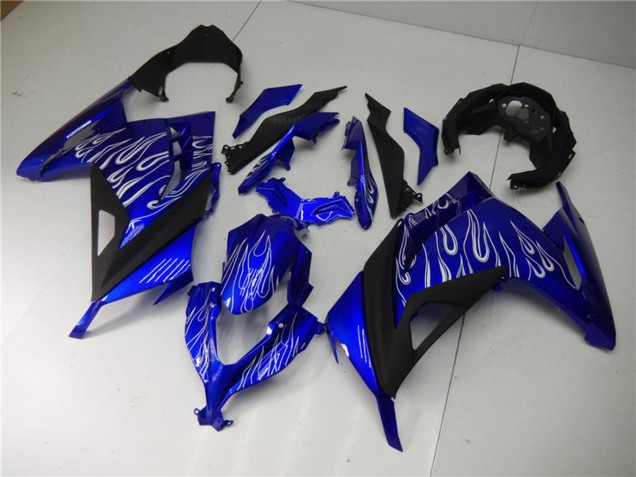 2013-2024 Kawasaki Ninja 300 EX300R Motorcycle Fairings - Blue Black White Flame Australia