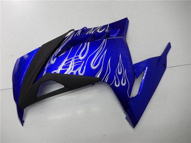 2013-2024 Kawasaki Ninja 300 EX300R Motorcycle Fairings - Blue Black White Flame Australia